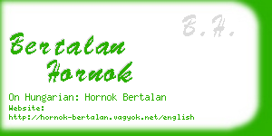 bertalan hornok business card